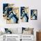 Designart 'Abstract Geode Gold And Blue Marble II' Marble Abstract Framed Canvas Wall Art